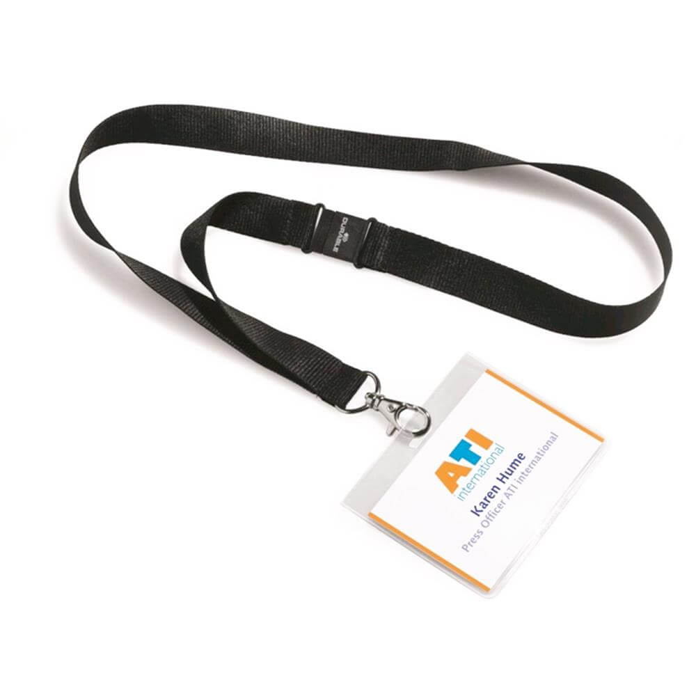 Durable Textile Lanyard with Name Badge Pack of 5